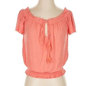 Free People Coral Blouse